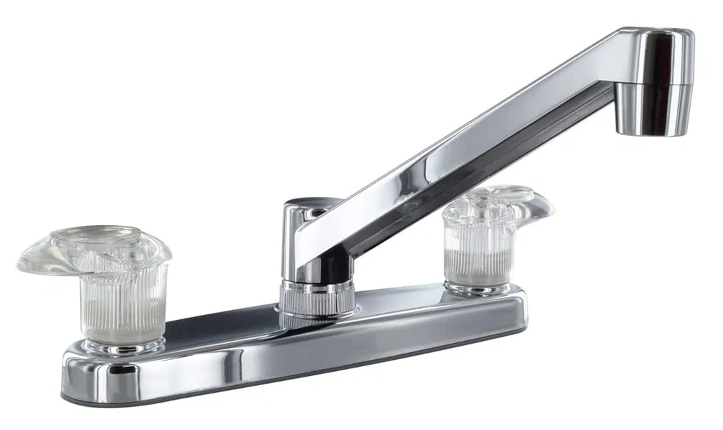 PF221301 – VALTERRA LLC Faucet, Used For Kitchen Single Piece 8 Inch Deck Mount 8 Inch D-Spout 2 Acrylic Lever Handle...